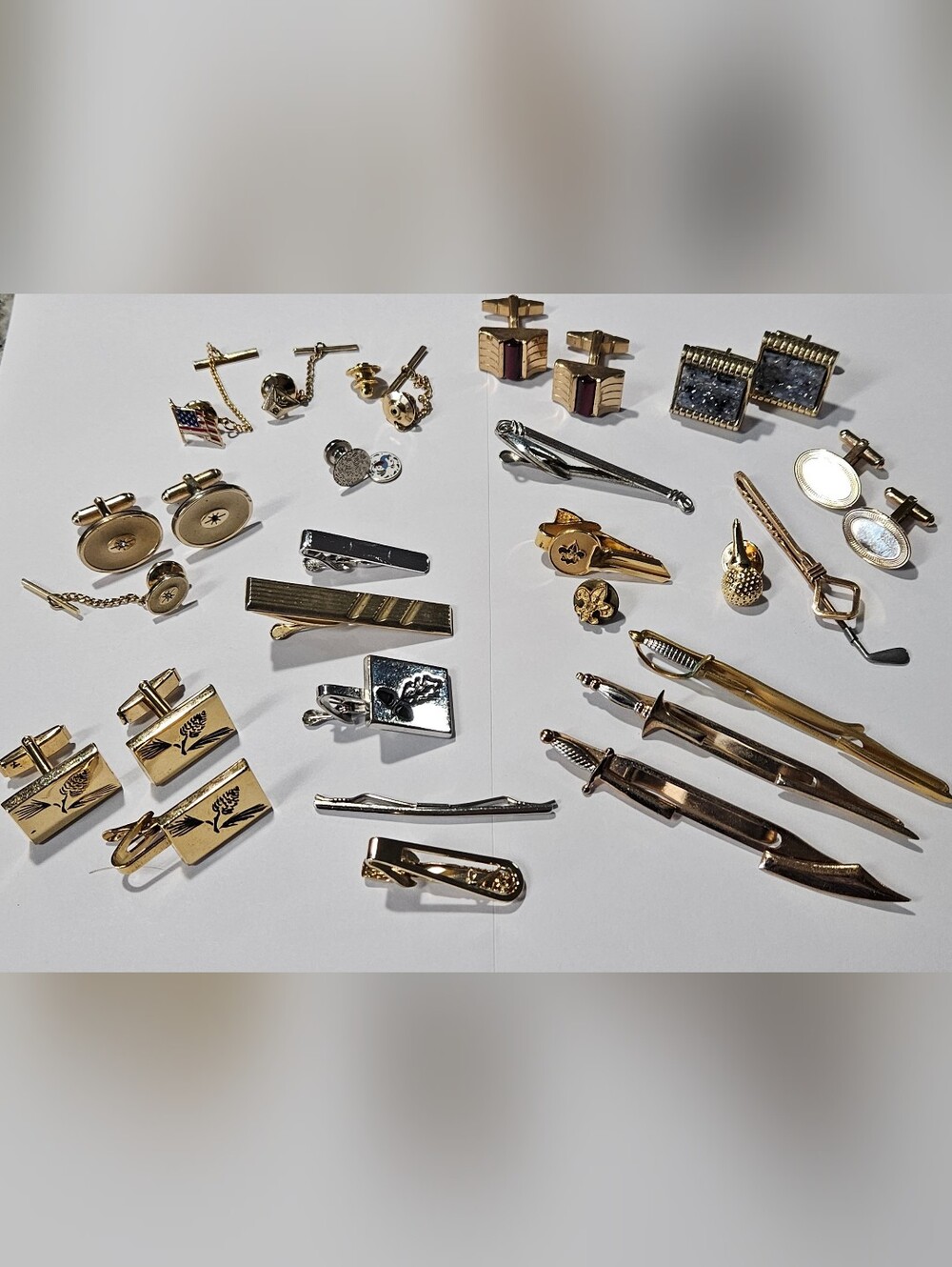 VTG Cuff Links Tie Clips & Bars Krementz Pioneer Kreisler Swank Hickok Sterling